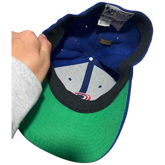 Vintage Chicago Cubs Starter Snapback Hat Blue Red 90s MLB Baseball - Picture 8 of 8